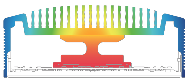 network of several heat sinks